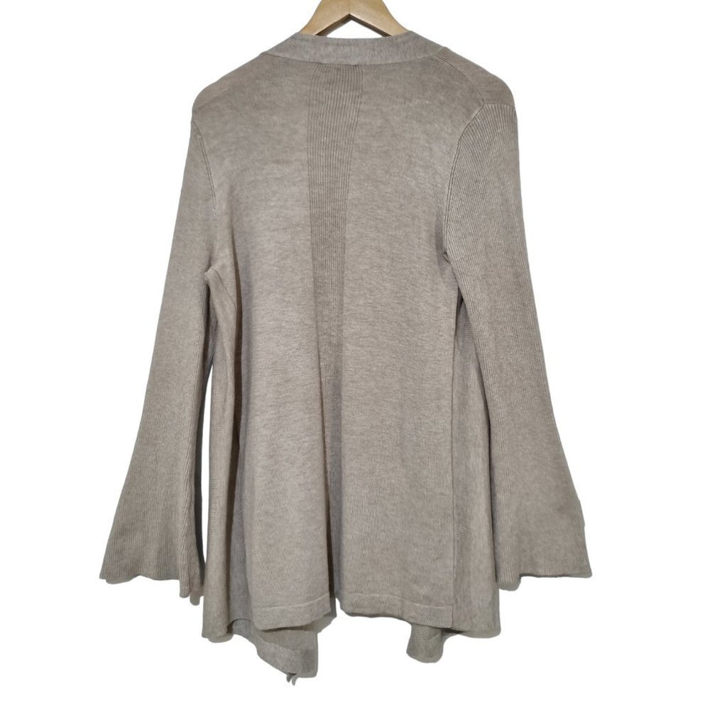Basque Womens Stone / Oatmeal Knitted Open Long Wrap Cardigan - Size 12 - Picture 6 of 6